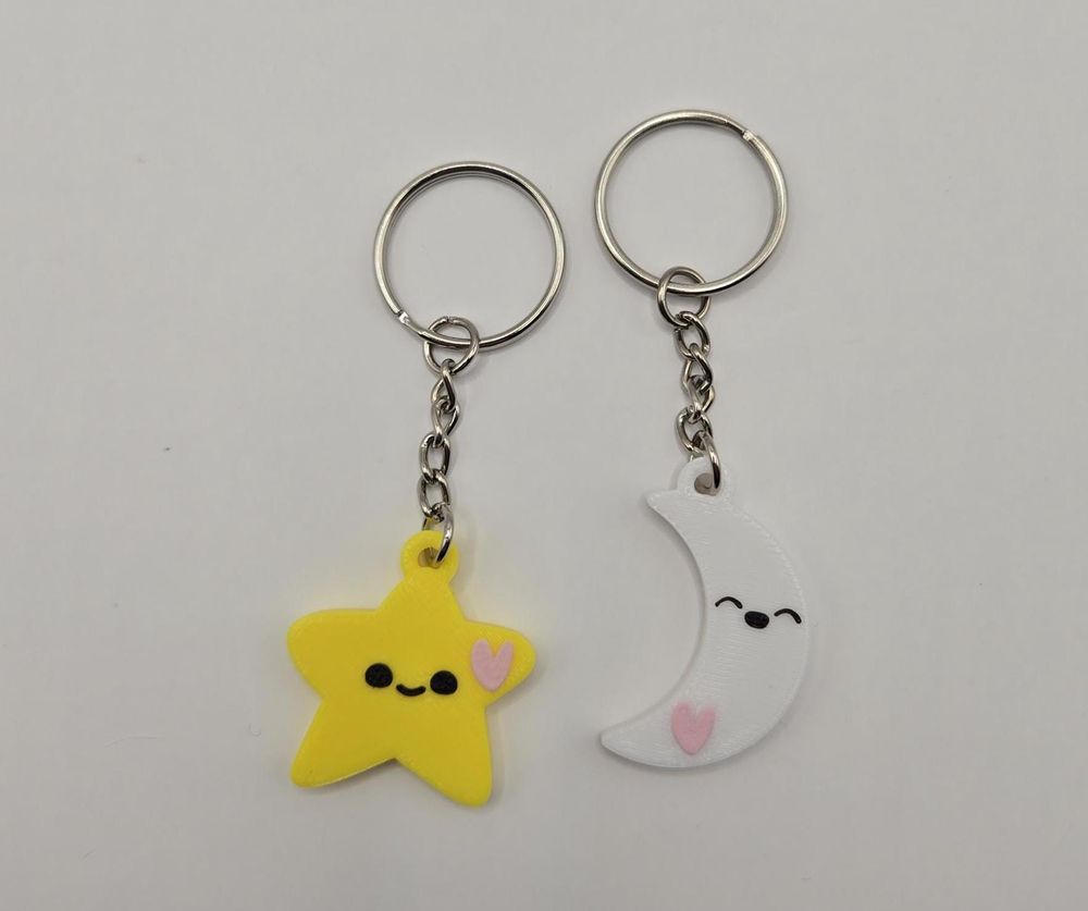 Star and Moon Keychains